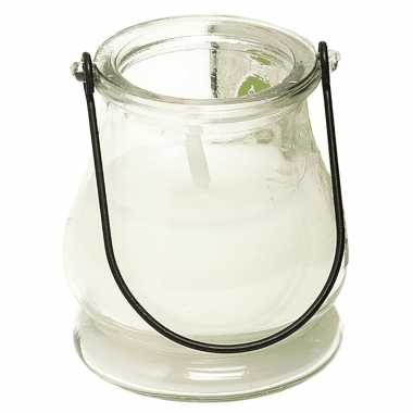 1x stuks anti muggen citronella kaarsen in glas met led verlichting 10 cm