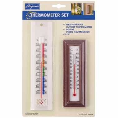 2x thermometers set voor binnen en buiten