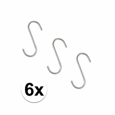 6x s-haken / ophanghaken van metaal