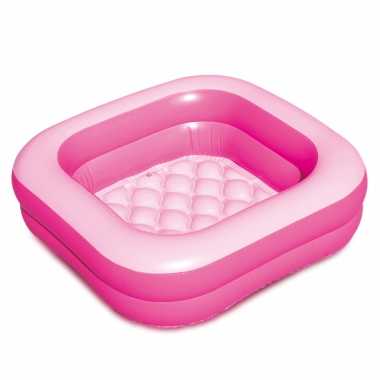 Buitenspeelgoed zwembaden roze vierkant 86 x 86 x 25 cm voor babys/babies