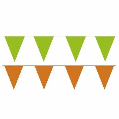 Orange and green thema party vlaggetjes