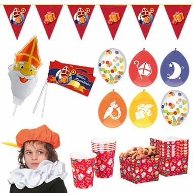 Sinterklaas thuis intocht feest/versiering pakket xl voor 4 kinderen