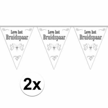Vlaggenlijnen voor het huwelijks bruidspaar 2x stuks