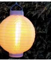 2x stuks luxe solar lampion lampionnen wit met realistisch vlameffect 20 cm