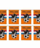 2x stuks vlaggenlijnen vlaggetjes oranje holland voetbal thema 10 meter
