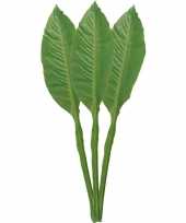 3x musa bananenplant kunstblad kunsttak groen 74 cm