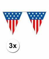 3x vlaggenlijn amerika 5 meter