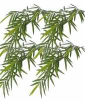 4x namaak bamboe kunstplanten tak groen 82 cm voor buiten outdoor