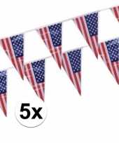 5x amerikaanse usa vlaggenlijnen van 4 meter