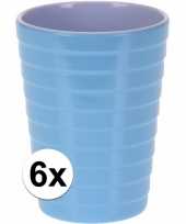 6 onbreekbare drinkbekers blauw 300 ml