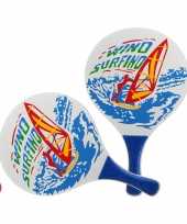 Blauwe beachball set met windsurfprint buitenspeelgoed