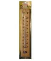 Buiten thermometer hout 40 x 7 cm