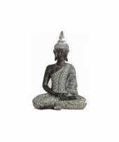 Decoratie boeddha beeld grijs 33 cm