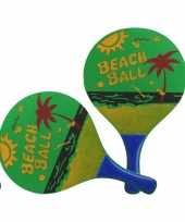 Groene beachball set met strandprint buitenspeelgoed
