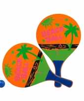 Oranje beachball set met strandprint buitenspeelgoed