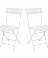 Set van 3x stuks witte balkonstoelen staal 83 cm