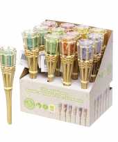 Set van 4x stuks bamboe fakkels met geurkaars citronella