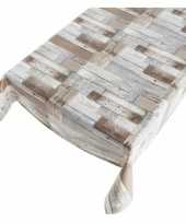 Tafellaken houten planken motief 140 x 170 cm