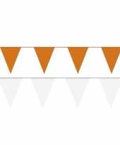 White and orange thema party vlaggetjes
